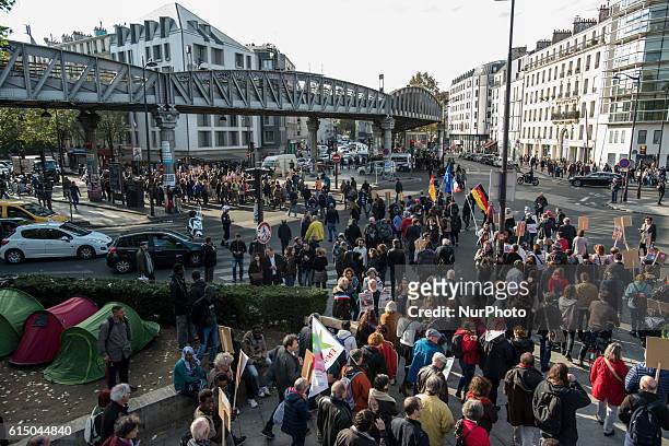 Demonstration in Paris against the TAFTA and CETA projects. The demonstration started in Place de Stalingrad, in Paris, France, on October 15, 2016....