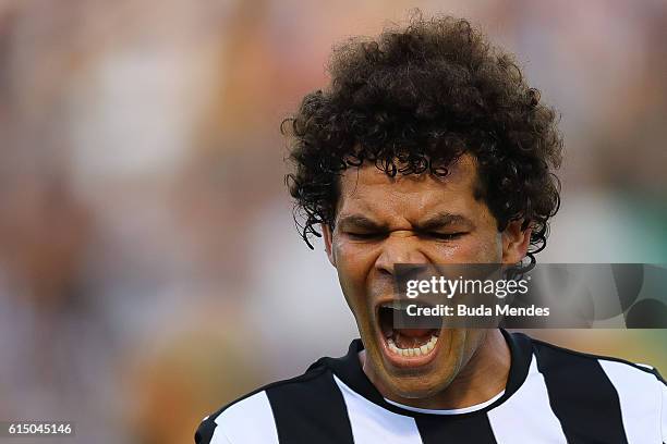 Camilo of Botafogo reacts during a match between Botafogo and Atletico Mineiro as part of Brasileirao Series A 2016 at Arena Botafogo on October 16,...