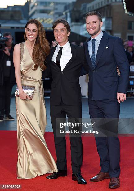 Madeline Mulqueen, Cillian Murphy and Jack Reynor attend the 'Free Fire' Closing Night Gala during the 60th BFI London Film Festival at Odeon...