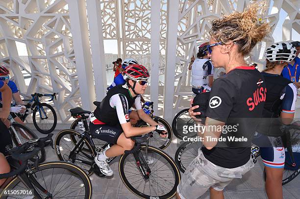 89th Road World Championships 2016 / Women Elite Start / Nicole HANSELMANN / Cooling Down Vest / Qatar Foundation - The Pearl Qatar / / WC /