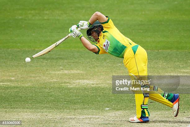 Josh Inglis of CA XI bats during the Matador BBQs One Day Cup match between the Cricket Australia XI and Western Australia at Hurstville Oval on...