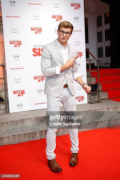 German actor Lukas Sauer attends the 'Sister Act: The Musical' premiere at Stage Theater on October 16, 2016 in Berlin, Germany.