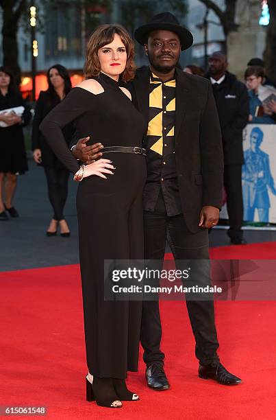Babou Ceesay and Anna Ceesay attends the 'Free Fire' Closing Night Gala during the 60th BFI London Film Festival at Odeon Leicester Square on October...