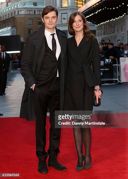 Sam Riley and Alexandra Maria Lara attends the 'Free Fire' Closing Night Gala during the 60th BFI London Film Festival at Odeon Leicester Square on...