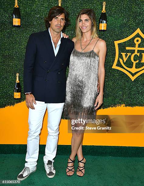 Nacho Figueras, Delfina Blaquier arrives at the 7th Annual Veuve Clicquot Polo Classic at Will Rogers State Historic Park on October 15, 2016 in...