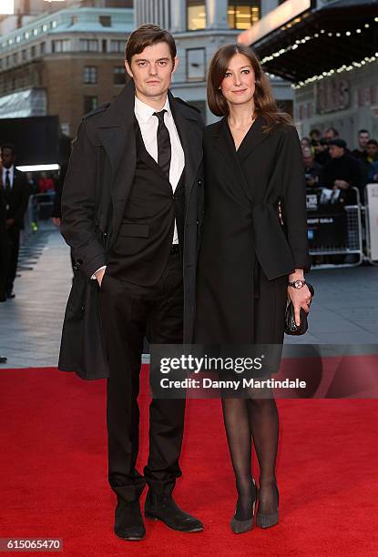 Sam Riley and Alexandra Maria Lara attends the 'Free Fire' Closing Night Gala during the 60th BFI London Film Festival at Odeon Leicester Square on...