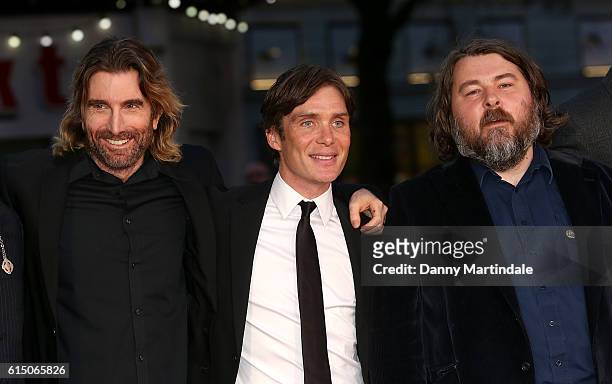 Sharlto Copley, Cillian Murphy and Ben Wheatley attends the 'Free Fire' Closing Night Gala during the 60th BFI London Film Festival at Odeon...
