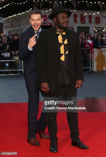 Jack Reynor and Babou Ceesay attends the 'Free Fire' Closing Night Gala during the 60th BFI London Film Festival at Odeon Leicester Square on October...