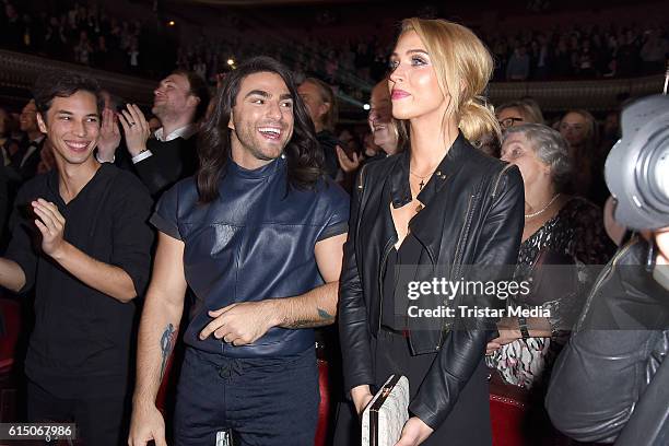 Cale Kalay and Aneta Sablik attend the 'Sister Act: The Musical' premiere Party at Stage Theater on October 16, 2016 in Berlin, Germany.