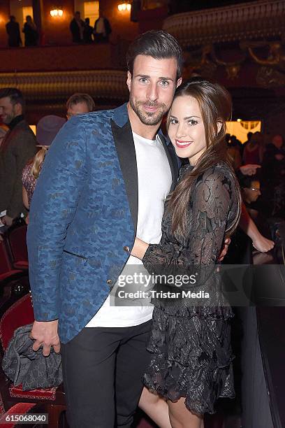 Leonard Freier and Angelina Heger attend the 'Sister Act: The Musical' premiere Party at Stage Theater on October 16, 2016 in Berlin, Germany.