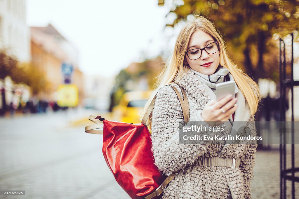 Beautiful woman in the city