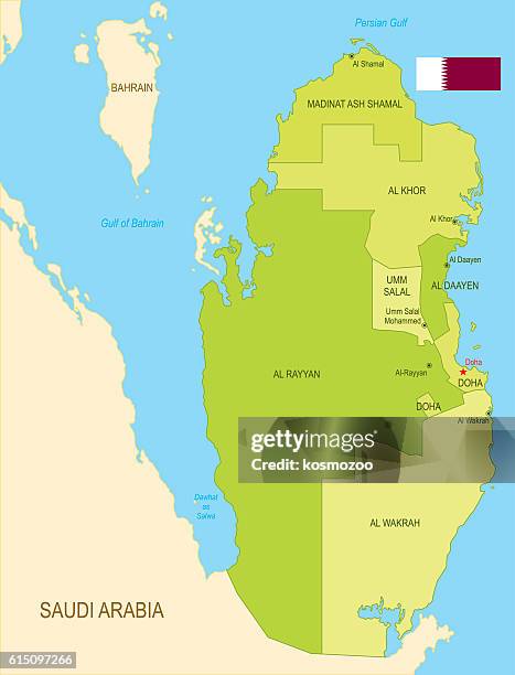 qatar - doha map stock illustrations