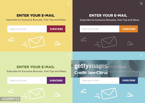 Design Of The Website Form For Email Subscribevector Set High-Res ...
