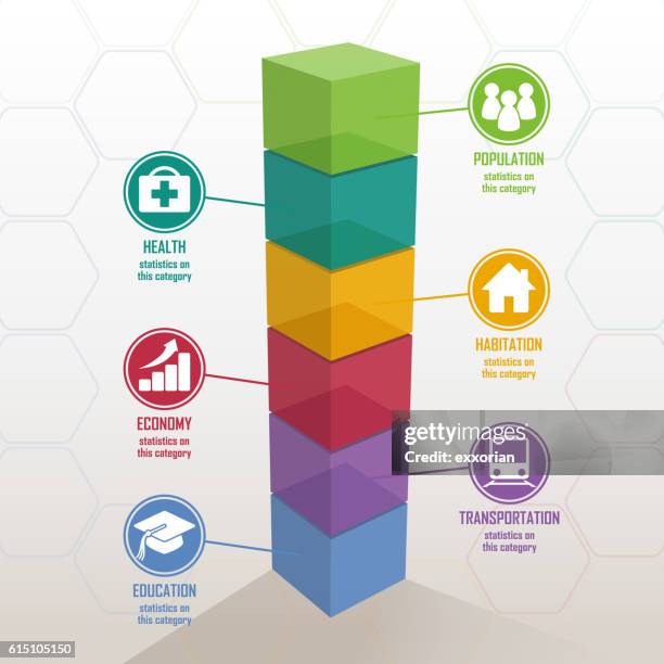 3d bunte balkendiagramm - brockenbahn stock-grafiken, -clipart, -cartoons und -symbole