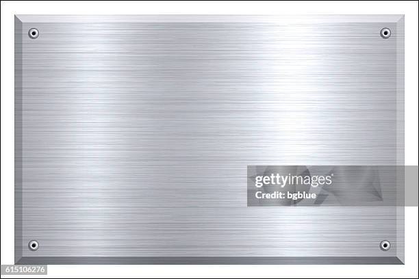 metal plate - brushed metal background - metal plate stock illustrations