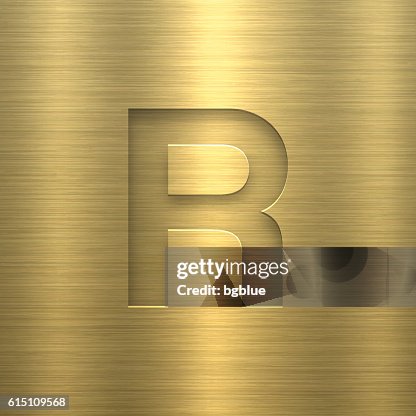Metallic Letter R Design Alphabet R Design Letter On Gold Metal Texture High-Res Vector Graphic ...