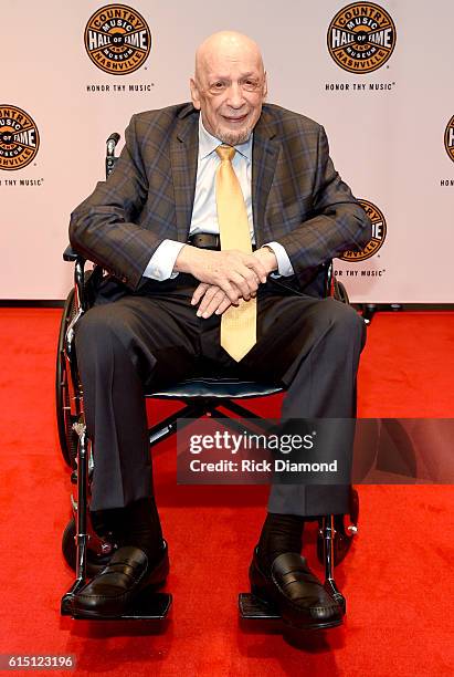 Inductee Fred Foster arrives at The 2016 Medallion Ceremony at the Country Music Hall of Fame and Museum on October 16, 2016 in Nashville, Tennessee.