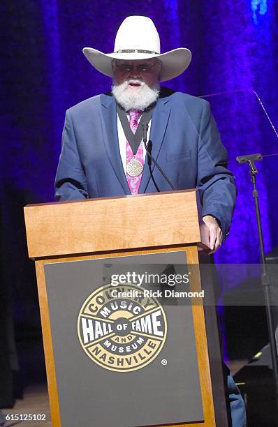 Charlie Daniels is inducted into The Country Music Hall of fame during the 2016 Medallion Ceremony at Country Music Hall of Fame and Museum on...