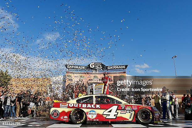 Kevin Harvick wins the Hollywood Casino 400 at Kansas Speedway in Kansas, KS.