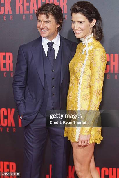 Tom Cruise and Cobie Smulders arrive on the red carpet for "Jack Reacher: Never Go Back" Fan Screening at AMC Elmwood Palace 20 on October 16, 2016...