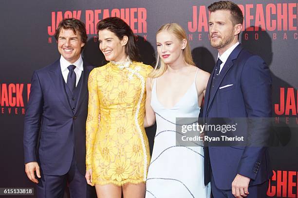 Tom Cruise, Cobie Smulders, Danika Yarosh, and Patrick Heusinger arrives on the red carpet for "Jack Reacher: Never Go Back" Fan Screening at AMC...