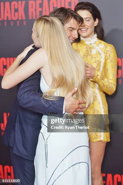 Tom Cruise, Cobie Smulders, and Danika Yarosh arrive on the red carpet for "Jack Reacher: Never Go Back" Fan Screening at AMC Elmwood Palace 20 on...