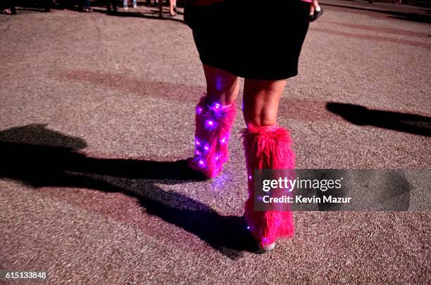 Music fan attends Desert Trip at The Empire Polo Club on October 16, 2016 in Indio, California.