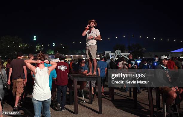 Music fans attend Desert Trip at The Empire Polo Club on October 16, 2016 in Indio, California.