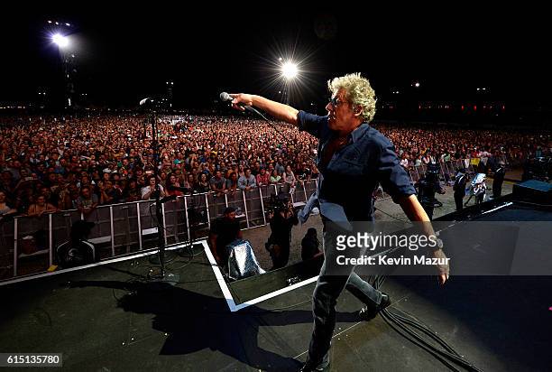 Musician Roger Daltrey of The Who performs onstage during Desert Trip at The Empire Polo Club on October 16, 2016 in Indio, California.