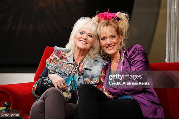 Gaby Koester and Anna Schudt attend the 'Ein Schnupfen haette auch gereicht' on set photo call on October 17, 2016 in Huerth, near Cologne Germany.