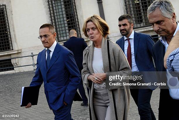 Minister Beatrice Lorenzin enters at Palazzo Chigi for the Council of Ministers on the law on the State Budget Bill for the financial year 2017 and...