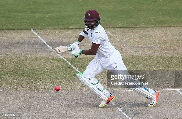 Darren Bravo of West Indies bats during Day Five of the First Test between Pakistan and West Indies at Dubai International Cricket Ground on October...