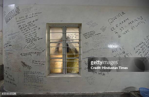 The wall of the Radha Krishna temple in Kota’s Talwandi is popular among students scribble their wishes in the hope that their prayers will be...