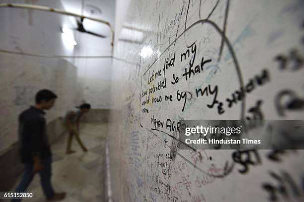 The wall of the Radha Krishna temple in Kota’s Talwandi is popular among students scribble their wishes in the hope that their prayers will be...