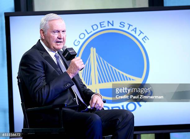 Jerry West attends The Build Series Presents to discuss the Upcoming NBA Season And His Personal Battle With Atrial Fibrillation at AOL HQ on October...