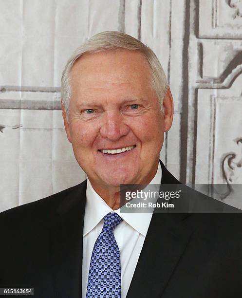 Jerry West discusses the upcoming NBA Season and his personal battle with Atrial Fibrillation at the Build Series at AOL HQ on October 17, 2016 in...