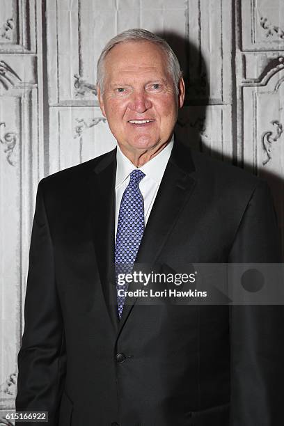 Jerry West discusses the upcoming NBA Season and his personal battle with Atrial Fibrillation at the Build Series at AOL HQ on October 17, 2016 in...