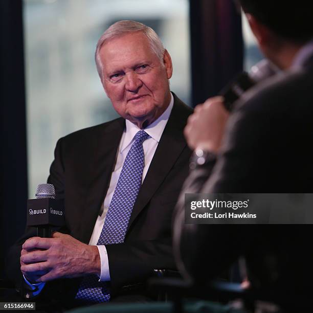 Jerry West discusses the upcoming NBA Season and his personal battle with Atrial Fibrillation at the Build Series at AOL HQ on October 17, 2016 in...