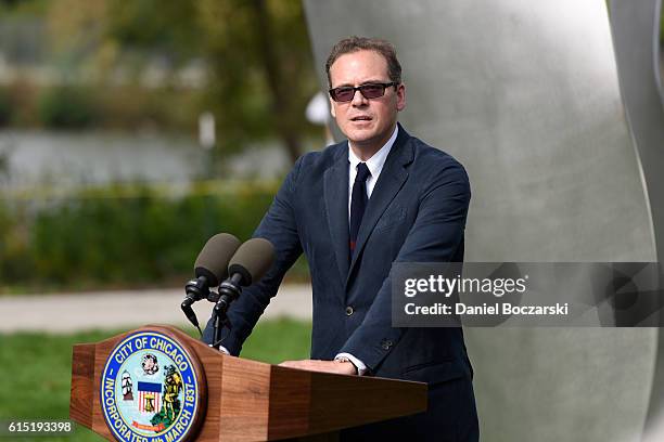 President of Project 120 Robert W. Karr, Jr. Attends the Project 120 Skylanding art installation unveiling at Jackson Park on October 17, 2016 in...