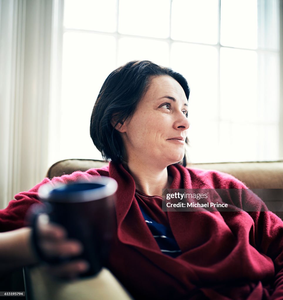 Woman drinking coffee