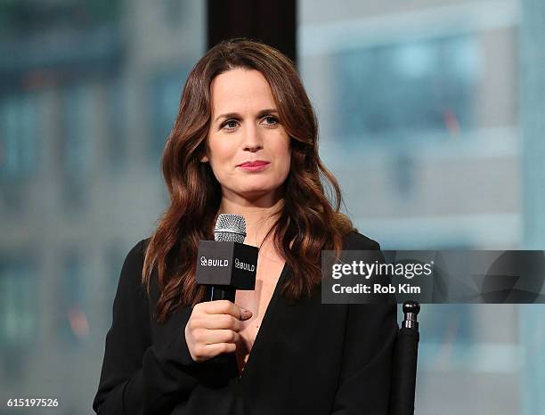 Elizabeth Reaser discusses the film, "Ouija: Orgin Of Evil" at the Build Series at AOL HQ on October 17, 2016 in New York City.