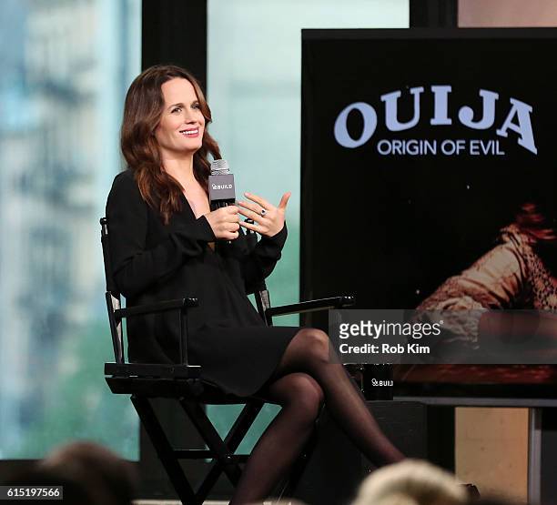 Elizabeth Reaser discusses the film, "Ouija: Orgin Of Evil" at the Build Series at AOL HQ on October 17, 2016 in New York City.