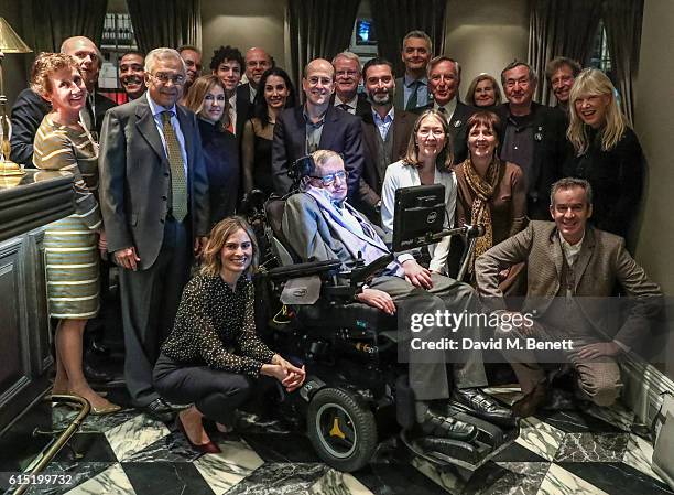 Guests attend a dinner at The Arts Club in honour of the Club presenting Professor Stephen Hawking with the Luminary Lifetime Membership Award on...