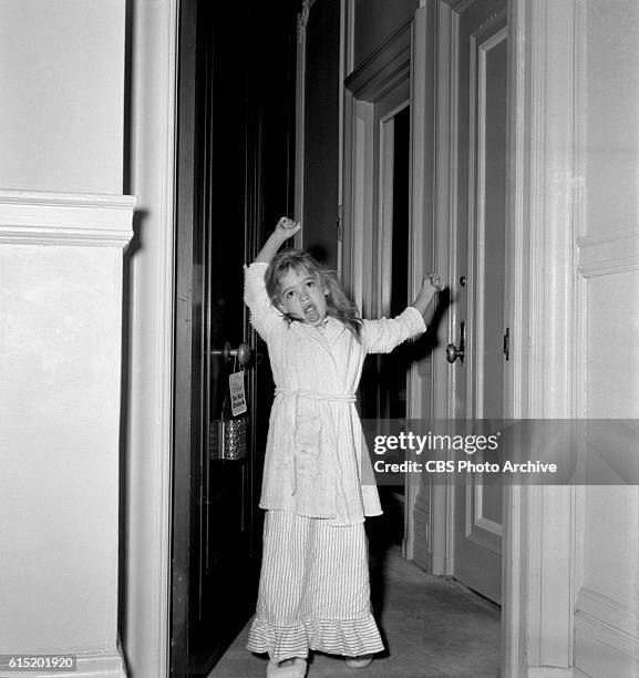 Advance art for CBS's "Playhouse 90" presentation of 'Eloise' with Evelyn Rudie in the starring role, shot October 29, 1956 at the Plaza Hotel, New...