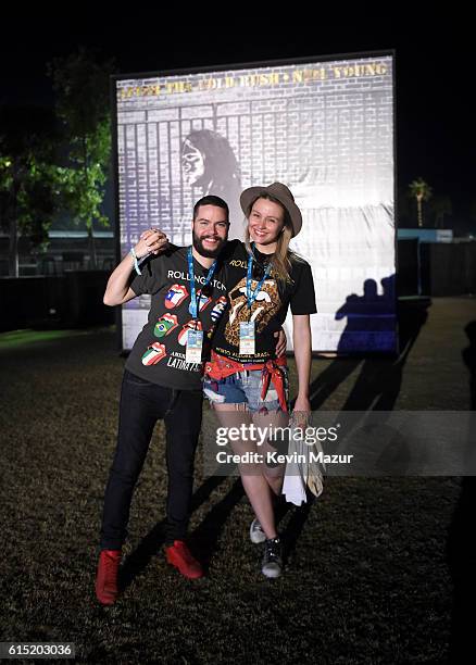 The Rolling Stones music fans attend Desert Trip at The Empire Polo Club on October 14, 2016 in Indio, California.