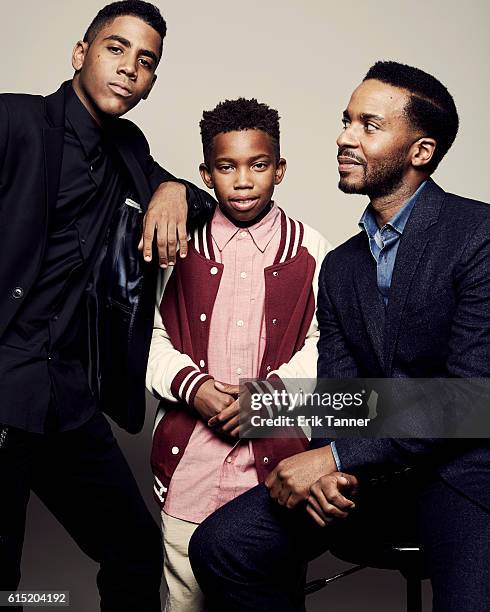 Actors Jharrel Jerome, Jaden Piner and Andre Holland pose for a portrait during the 54th New York Film Festival at Lincoln Center on October 2, 2016...