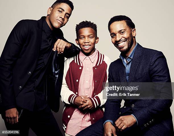 Actors Jharrel Jerome, Jaden Piner and Andre Holland pose for a portrait during the 54th New York Film Festival at Lincoln Center on October 2, 2016...