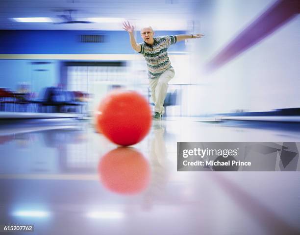 man bowling - senior men bowling stock pictures, royalty-free photos & images