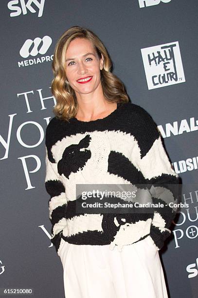 Actress Cecile de France attends the "The Young Pope" Paris Premiere at La Cinematheque on October 17, 2016 in Paris, France.