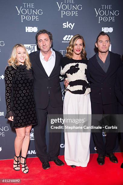Ludivine Sagnier, Paolo Sorrentino, Cecile de France and Jude Law attend the "The Young Pope" Paris Premiere at La Cinematheque on October 17, 2016...